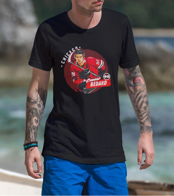 Connor Bedard Chicago 98 Hockey Player Red Dot T-Shirt