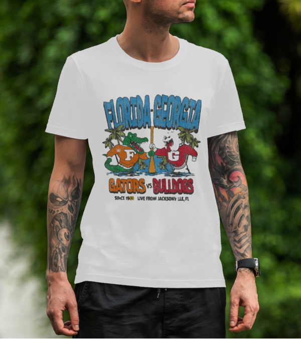 Florida Georgia Gators Vs. Bulldogs Since 1933 Live From Jacksonville FL T-Shirt