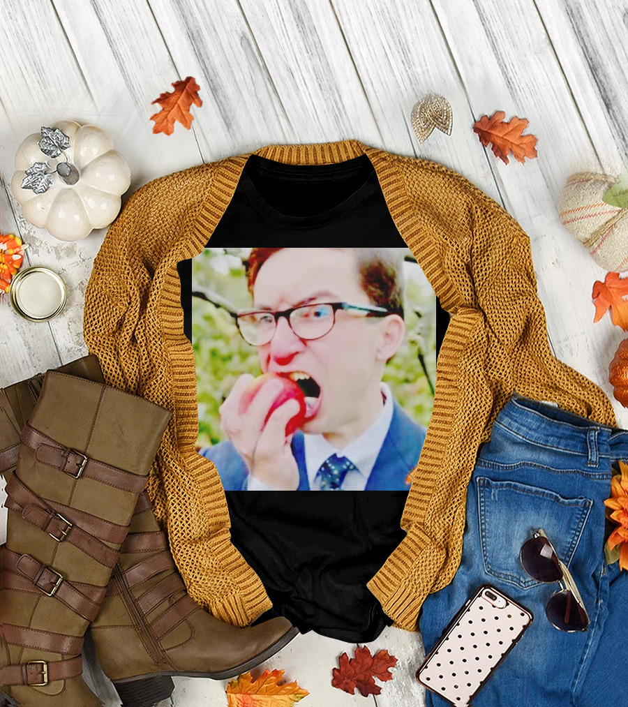 Pierre Poilievre Eating Apple in Suit and Glasses T-Shirt