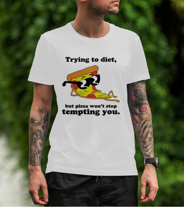 Trying To Diet But Pizza Won’t Stop Tempting You With Relaxed Pizza Slice In Sunglasses T-Shirt