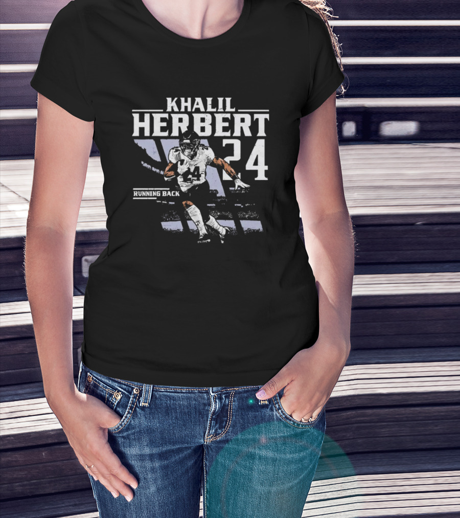 Khalil Herbert Running Back 24 Chicago Stadium T-Shirt