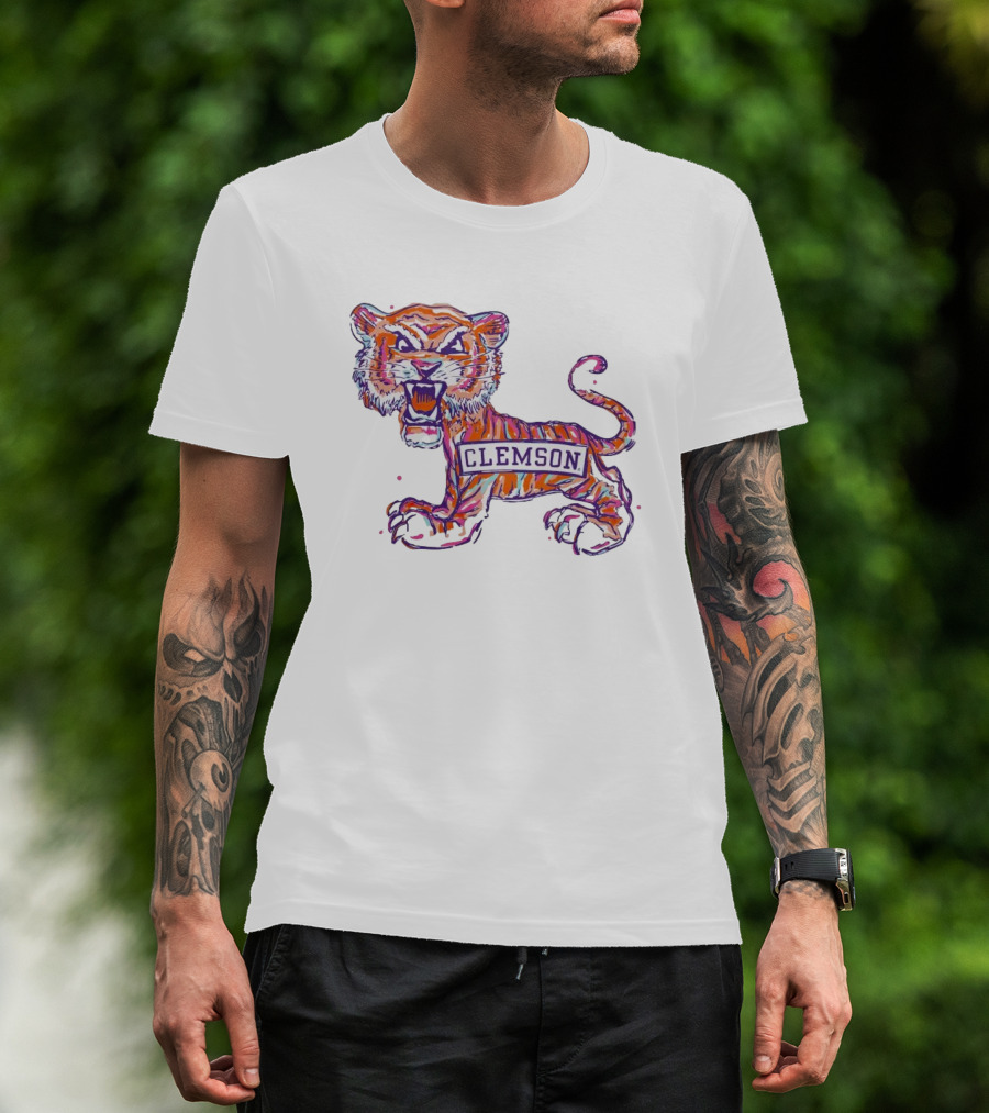 Clemson Tigers Fierce Painted Mascot T-Shirt