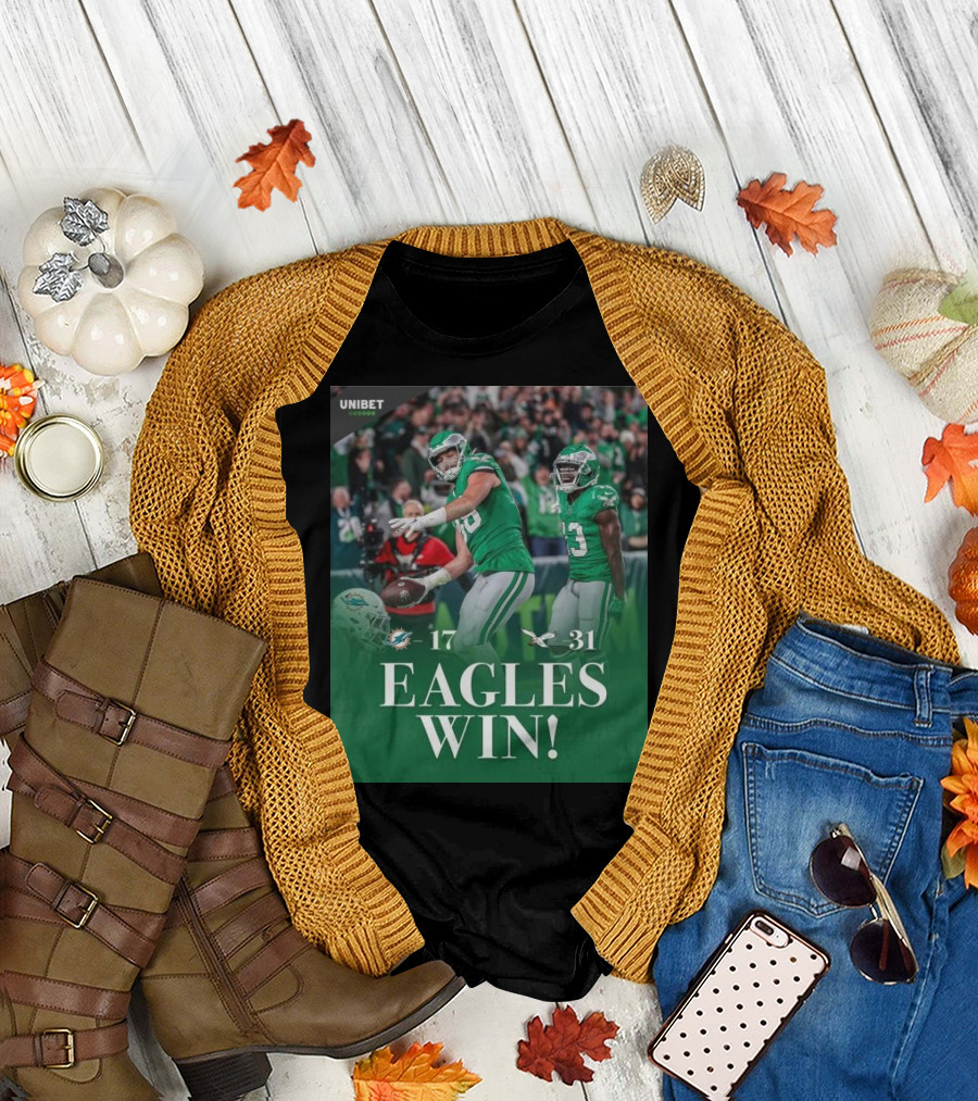 Eagles Win Over Dolphins 31-17 NFL Game Unibet Sports Highlight T-Shirt
