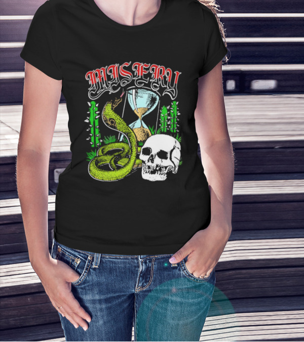 Misery Snake Skull Hourglass Cactus T-Shirt