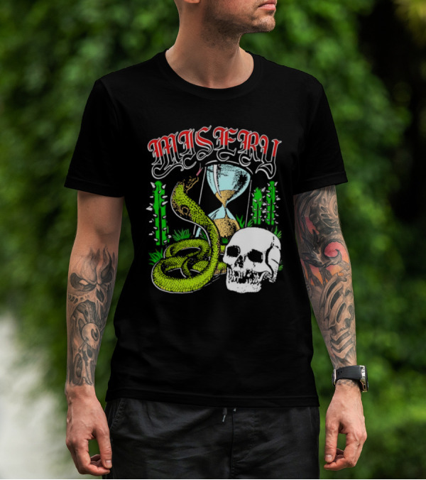 Misery Snake Skull Hourglass Cactus T-Shirt