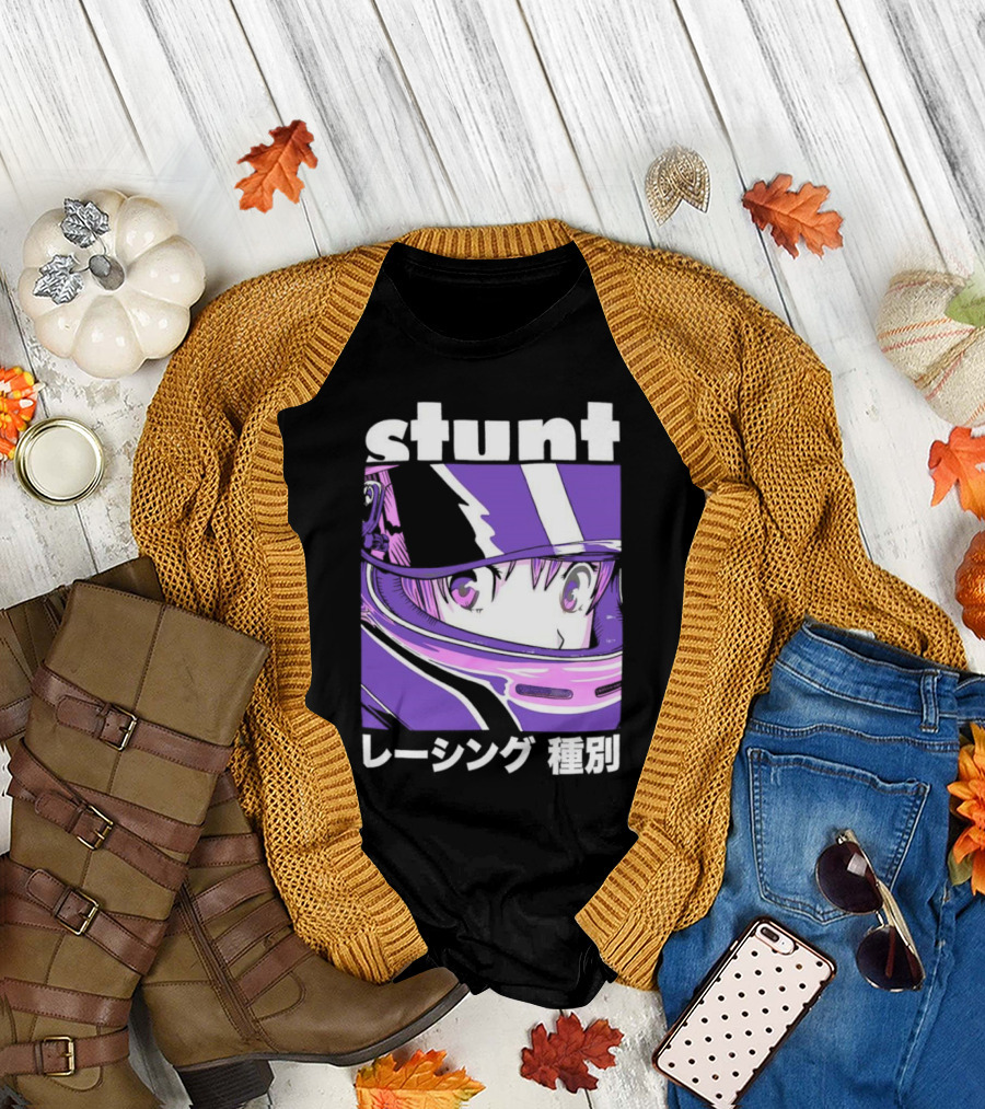 Stunt Anime Style Racing Helmet T-Shirt