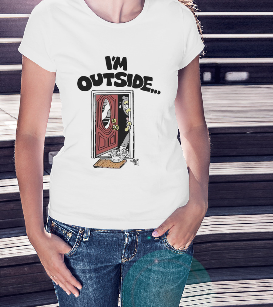 Frko I'm Outside Grim Reaper Door Comic T-Shirt