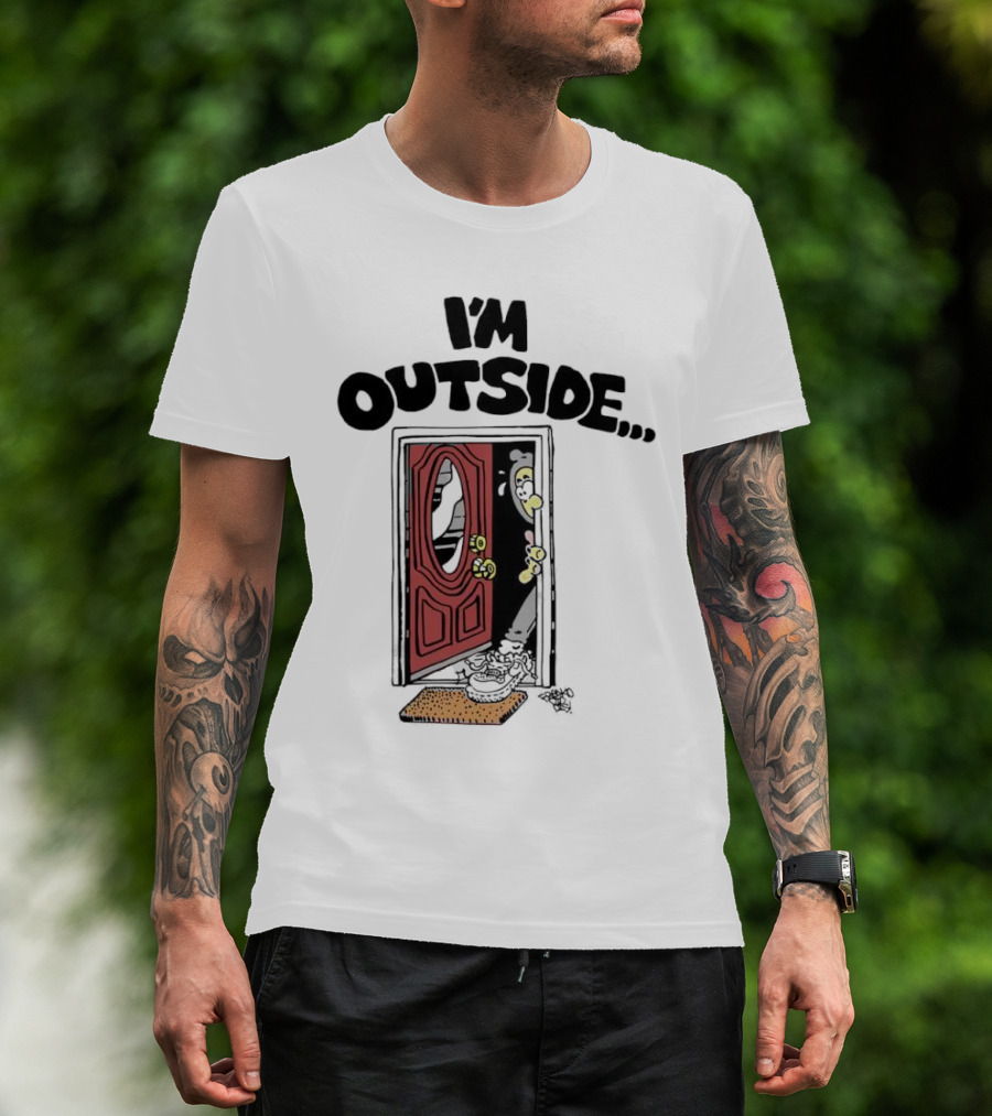 Frko I'm Outside Grim Reaper Door Comic T-Shirt