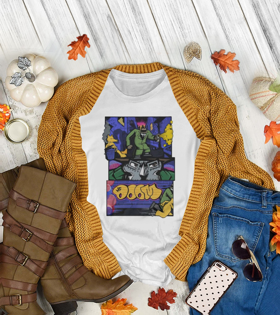 MF Doom Graffiti Comic Street Scene T-Shirt