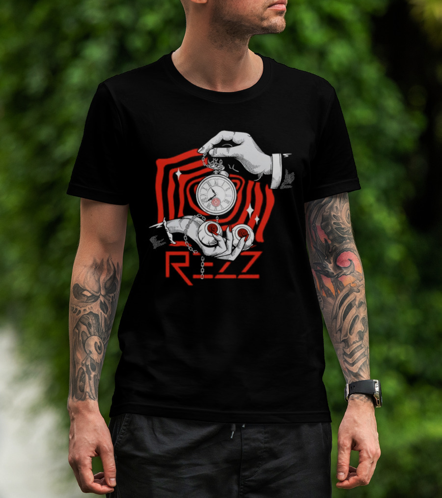 Rezz Hypnotic Timepiece Artwork With Pocket Watch And Optical Illusion T-Shirt