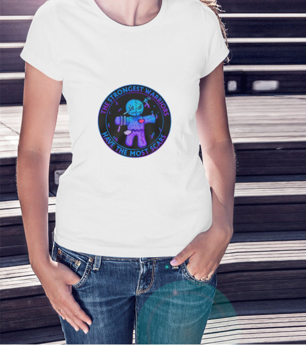 The Strongest Warriors Have The Most Scars Glowing Voodoo Doll T-Shirt