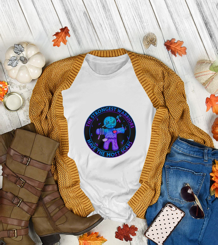 The Strongest Warriors Have the Most Scars Glowing Voodoo Doll T-Shirt