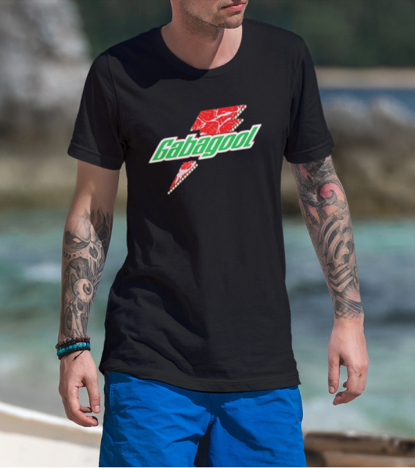 Gabagoolade Lightning Bolt Logo Meat Pattern Heavyweight T-Shirt