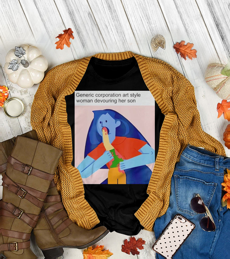 Generic Corporation Art Style Woman Devouring Her Son T-Shirt