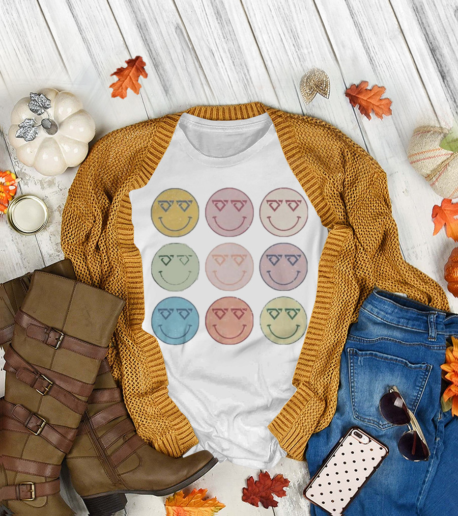 Cody Johnson Cojo Multiple Colorful Smiley Faces T-Shirt