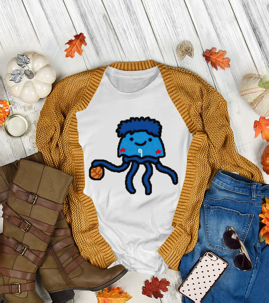 Kelly Oubre Jr Cartoon Jellyfish Basketball Star T-Shirt