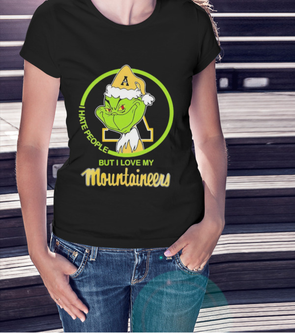 Grinch I Hate People But I Love My Appalachian State Mountaineers Christmas T-Shirt