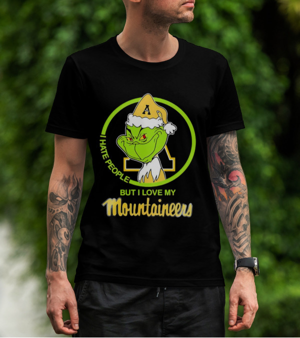 Grinch I Hate People But I Love My Appalachian State Mountaineers Christmas T-Shirt