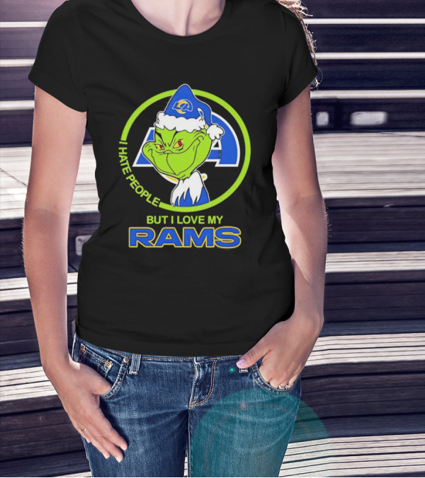 I Hate People But I Love My Los Angeles Rams Grinch T-Shirt