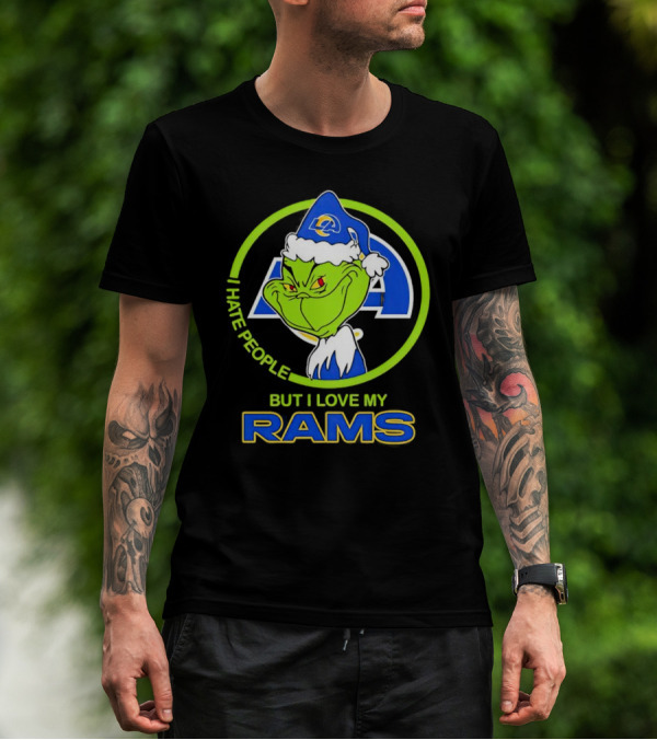 I Hate People But I Love My Los Angeles Rams Grinch T-Shirt
