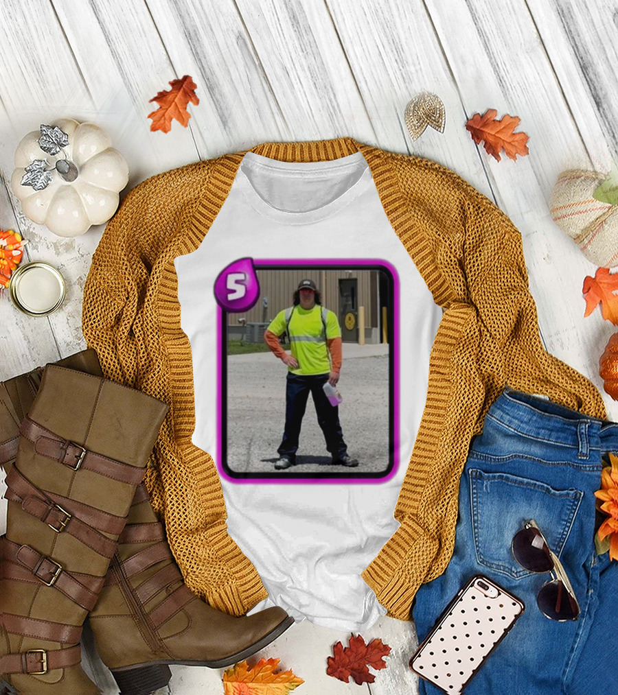 Sam Sulek Clash Royale Card Style Construction Worker T-Shirt