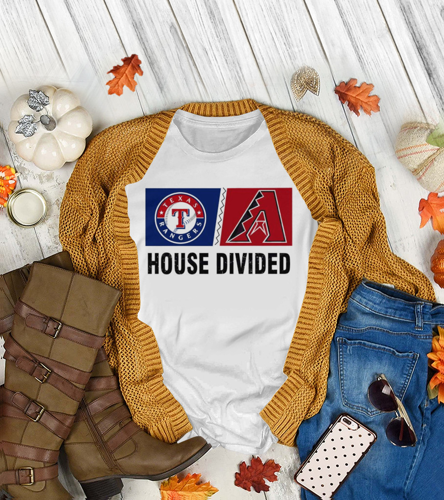 Texas Rangers Arizona Diamondbacks House Divided T-Shirt
