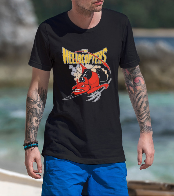 The Hellacopters Devil Stole The Beat Red Devil With Pitchfork And Wings T-Shirt