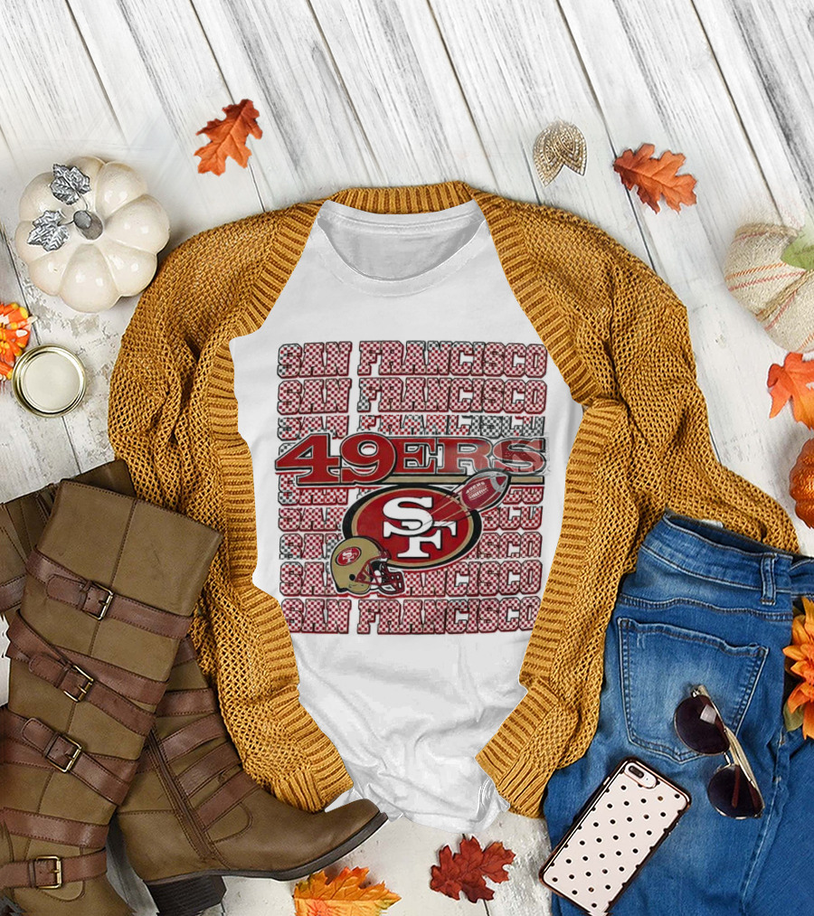San Francisco 49ers Checkered Helmet T-Shirt