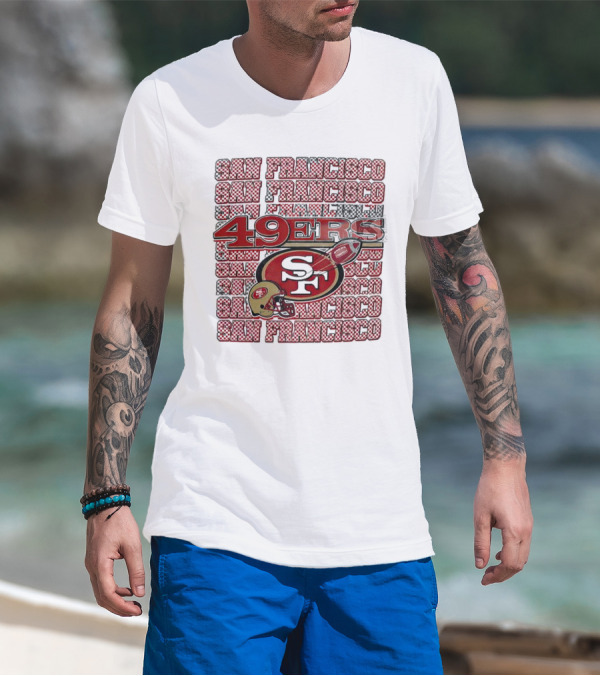 San Francisco 49ers Checkered Helmet T-Shirt