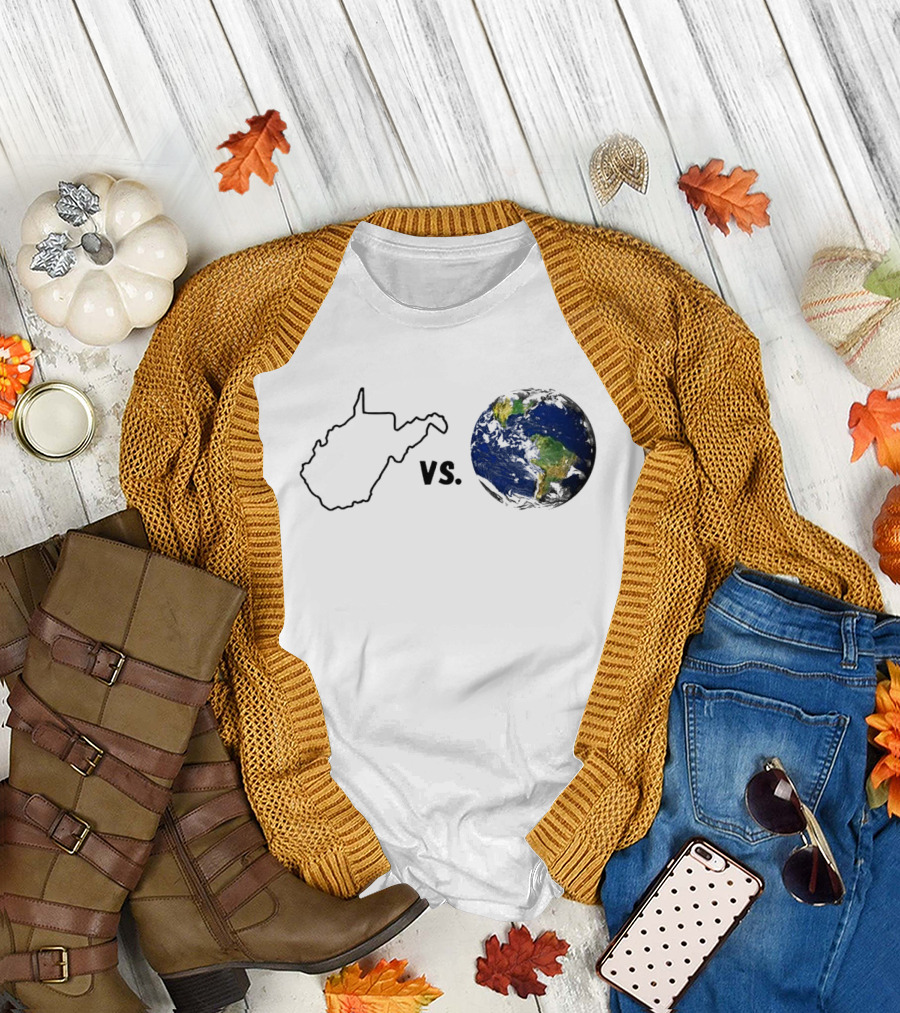 West Virginia vs. Earth Map Challenge T-Shirt