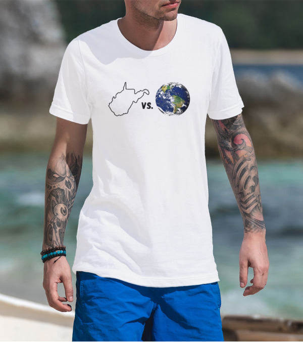 West Virginia Vs. Earth Map Challenge T-Shirt