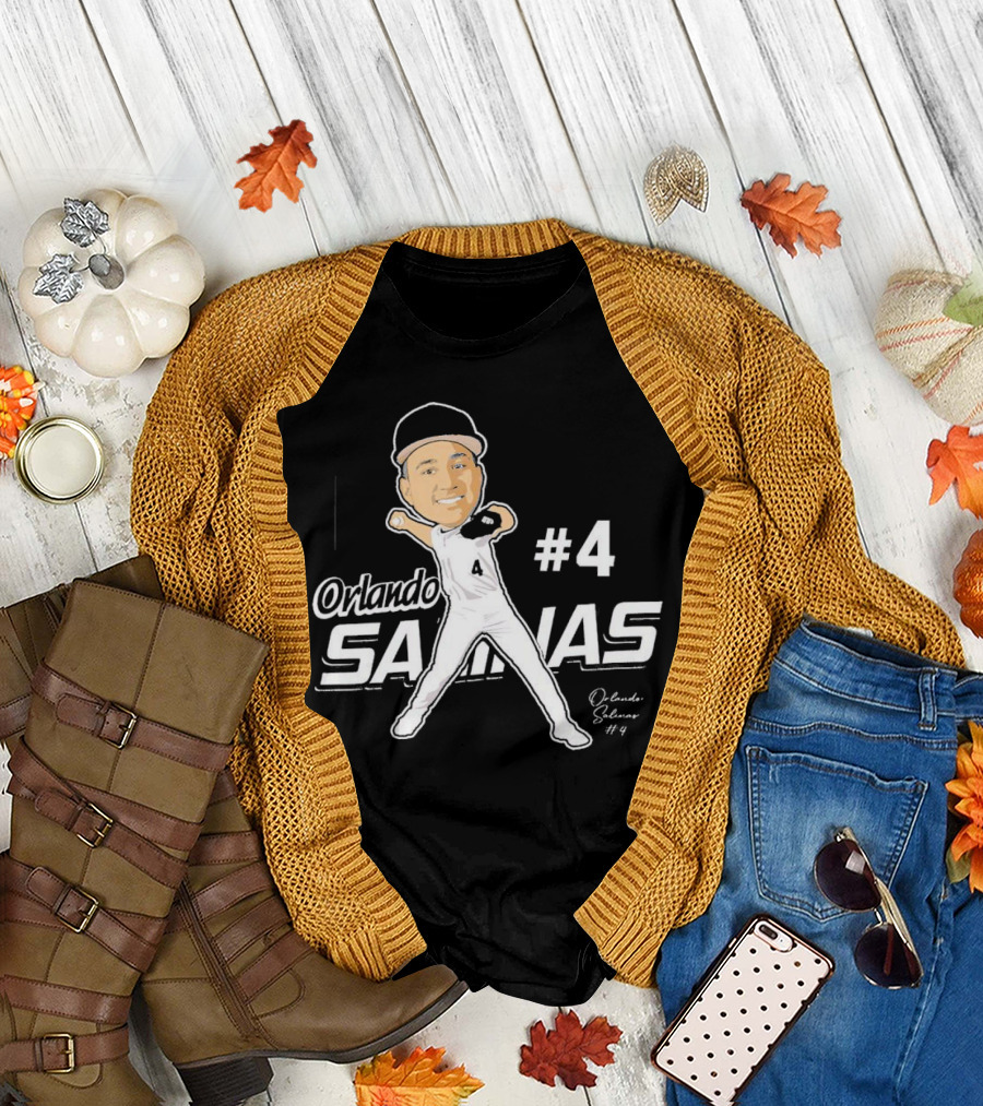 Orlando Salinas #4 Caricature Signature T-Shirt