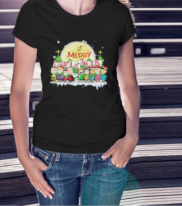 Peanuts Characters Merry Christmas T-Shirt