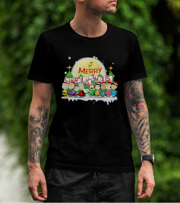 Peanuts Characters Merry Christmas T-Shirt