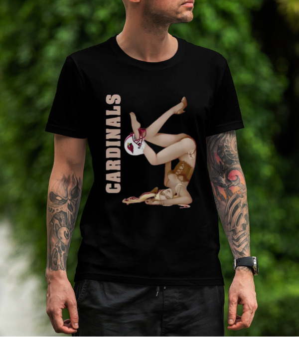 Cardinals Vintage Pin-Up Style Football T-Shirt