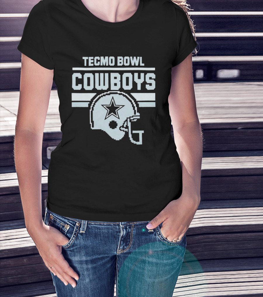 Tecmo Bowl Cowboys Helmet Vintage Pixel T-Shirt