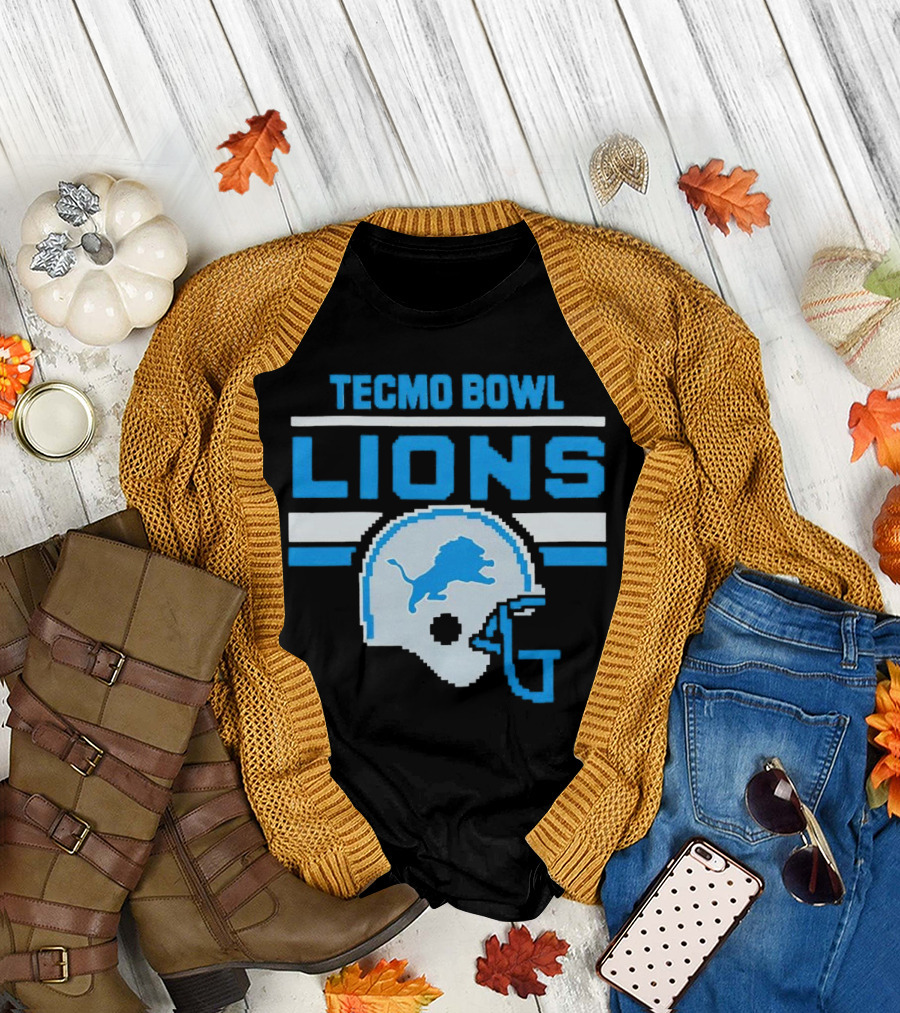 Tecmo Bowl Lions Helmet Detroit T-Shirt