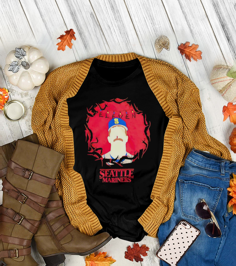 Eleven Stranger Things Style Seattle Mariners Baseball T-Shirt