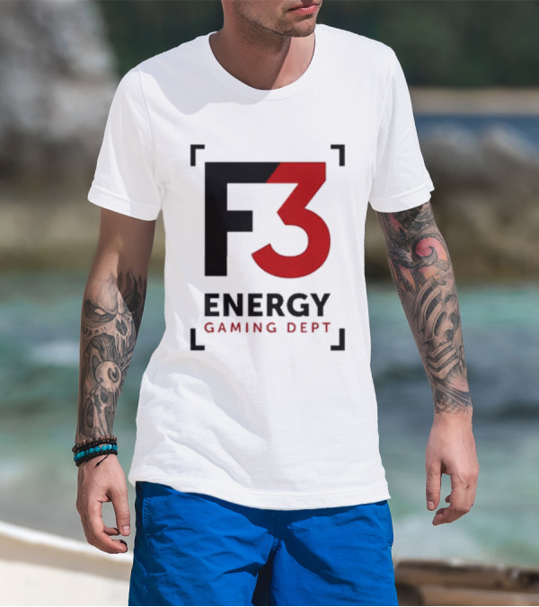 F3 Energy Gaming Dept Bold Red And Black T-Shirt