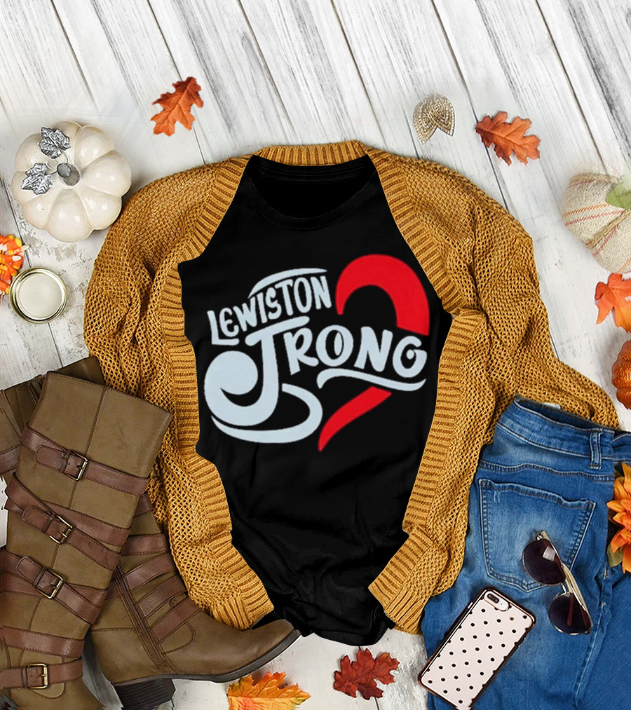 Lewiston Strong Heart Symbol Maine Resilience T-Shirt