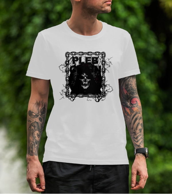Plebchain Skull With Lightning And Chains T-Shirt