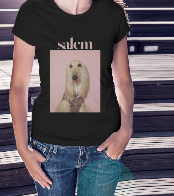 Salem Ilese Dog Afghan Hound Portrait On Pink Background T-Shirt