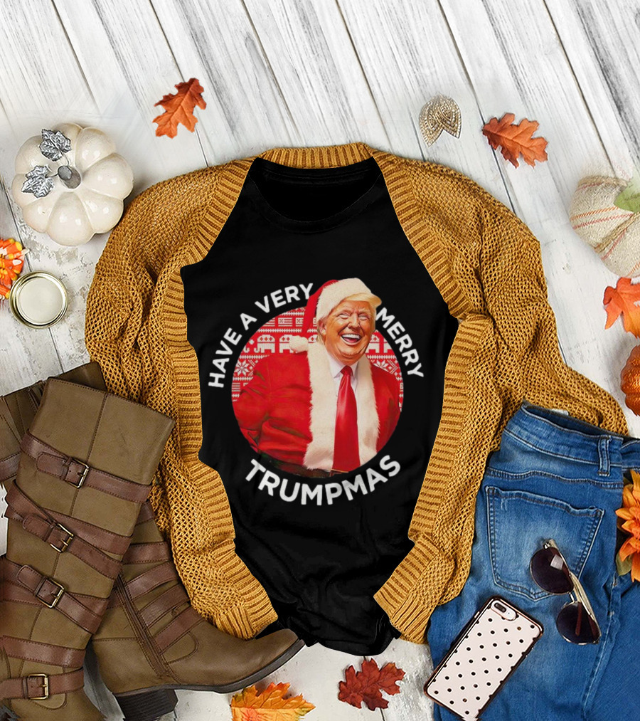 Have a Very Merry Trumpmas Santa Red Christmas Sweater Suit T-Shirt