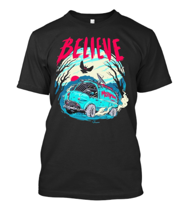 Believe Mothman Shadow Van Adventure T-Shirt Believe Mothman Shadow Van Adventure T-Shirt