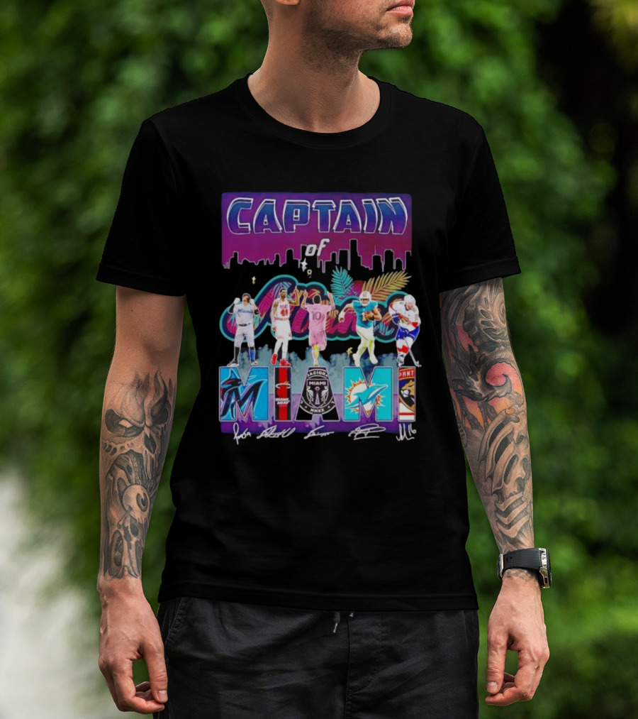 Captain Of Miami Marlins Heat Inter Dolphins Panthers T-Shirt