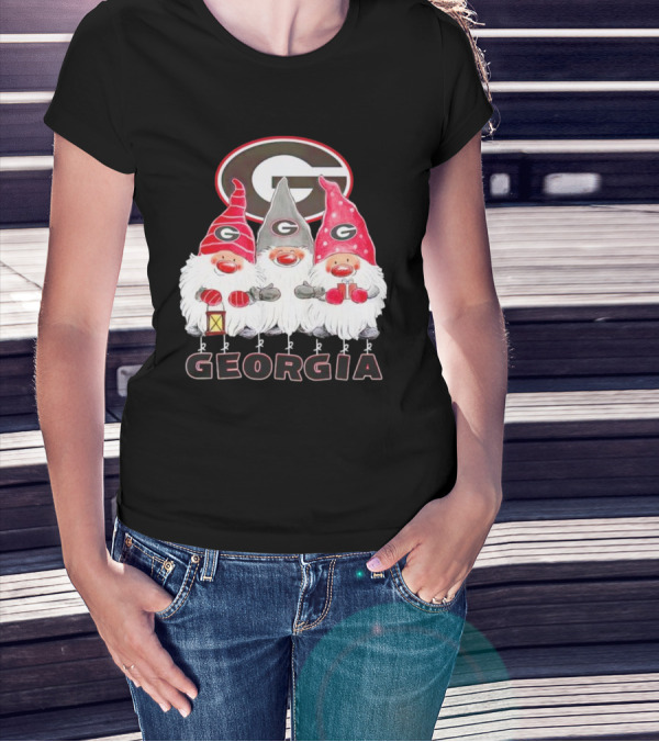 Georgia Bulldogs Christmas Gnome Trio T-Shirt