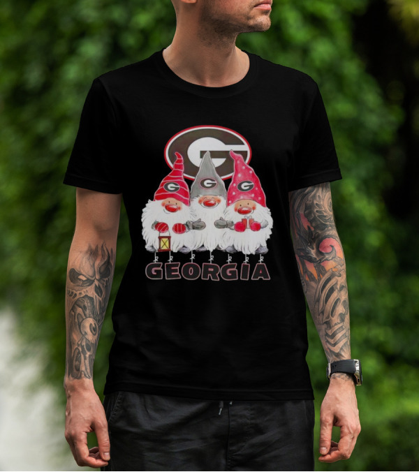 Georgia Bulldogs Christmas Gnome Trio T-Shirt