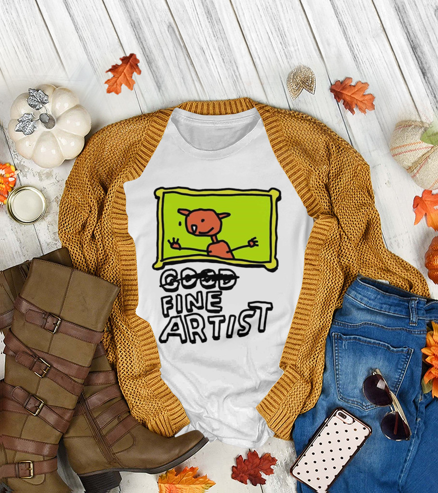 Good Fine Artist Drawing in Frame T-Shirt