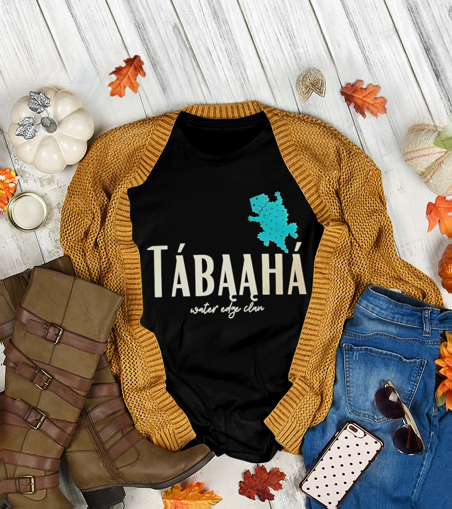 Tábąąhá Water Edge Clan Turquoise Turtle T-Shirt