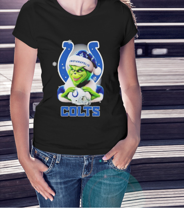 Grinch Indianapolis Colts Christmas Decor T-Shirt